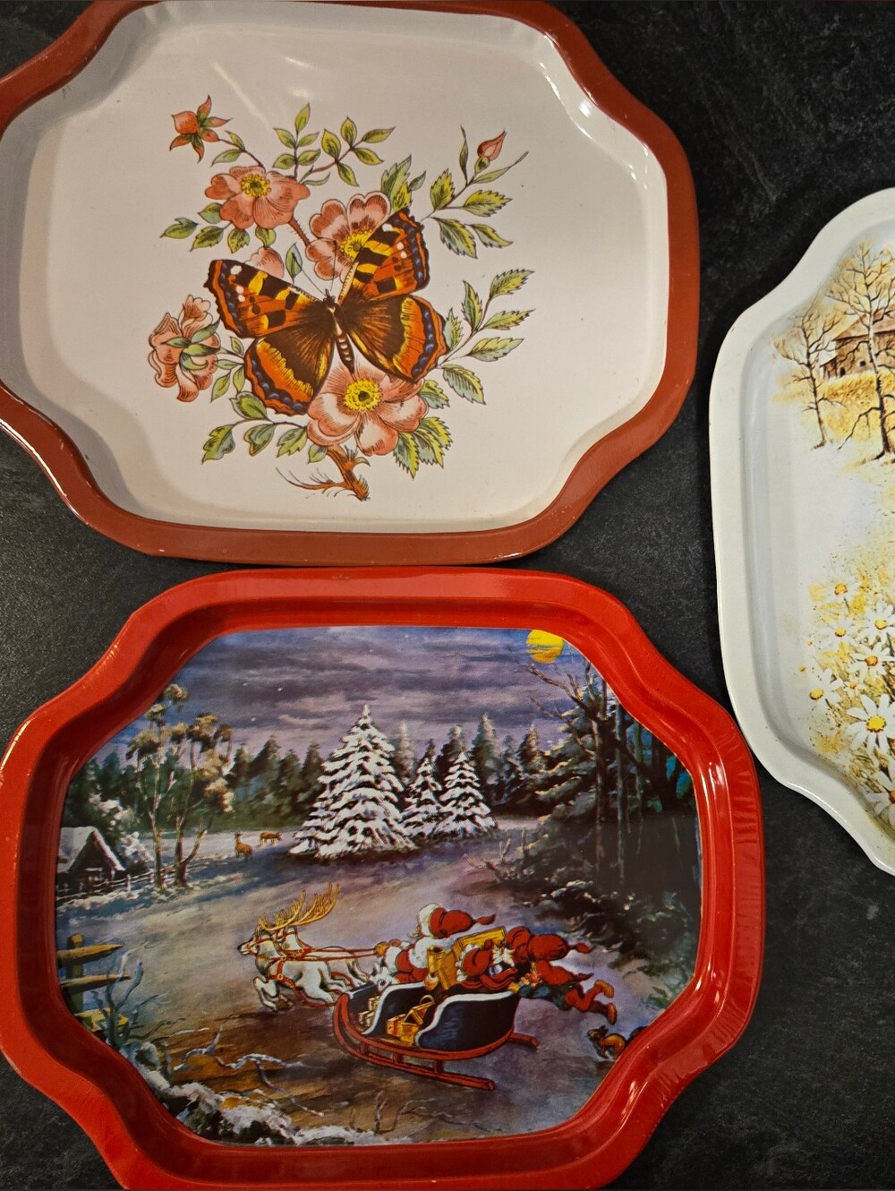 3 Vintage "Scatter Trays"